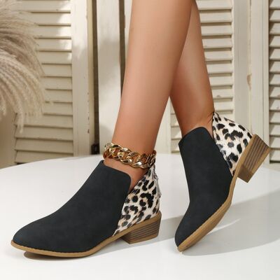 Leopard Low Heel Boots - Hey Love Boutique